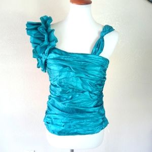 5 for $25 ❤Teal One Side Ruffle Top